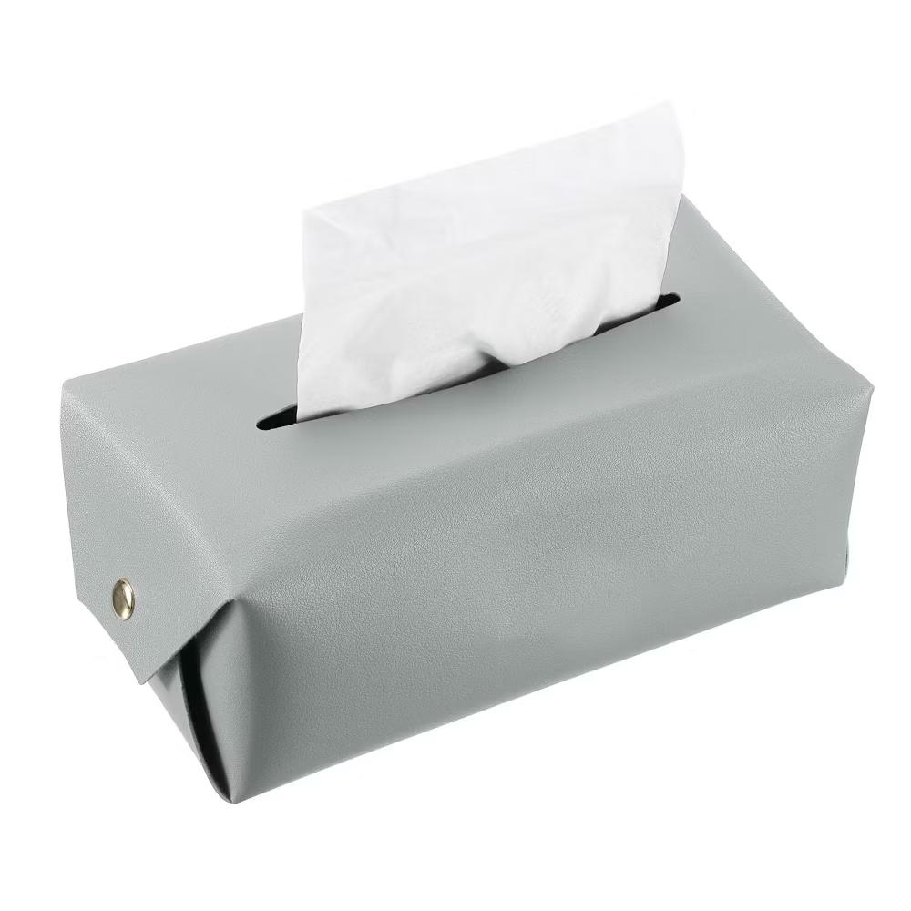 Rectangle PU Leather Tabletop Bathroom Kitchen Tissue Box Cover - Image 17