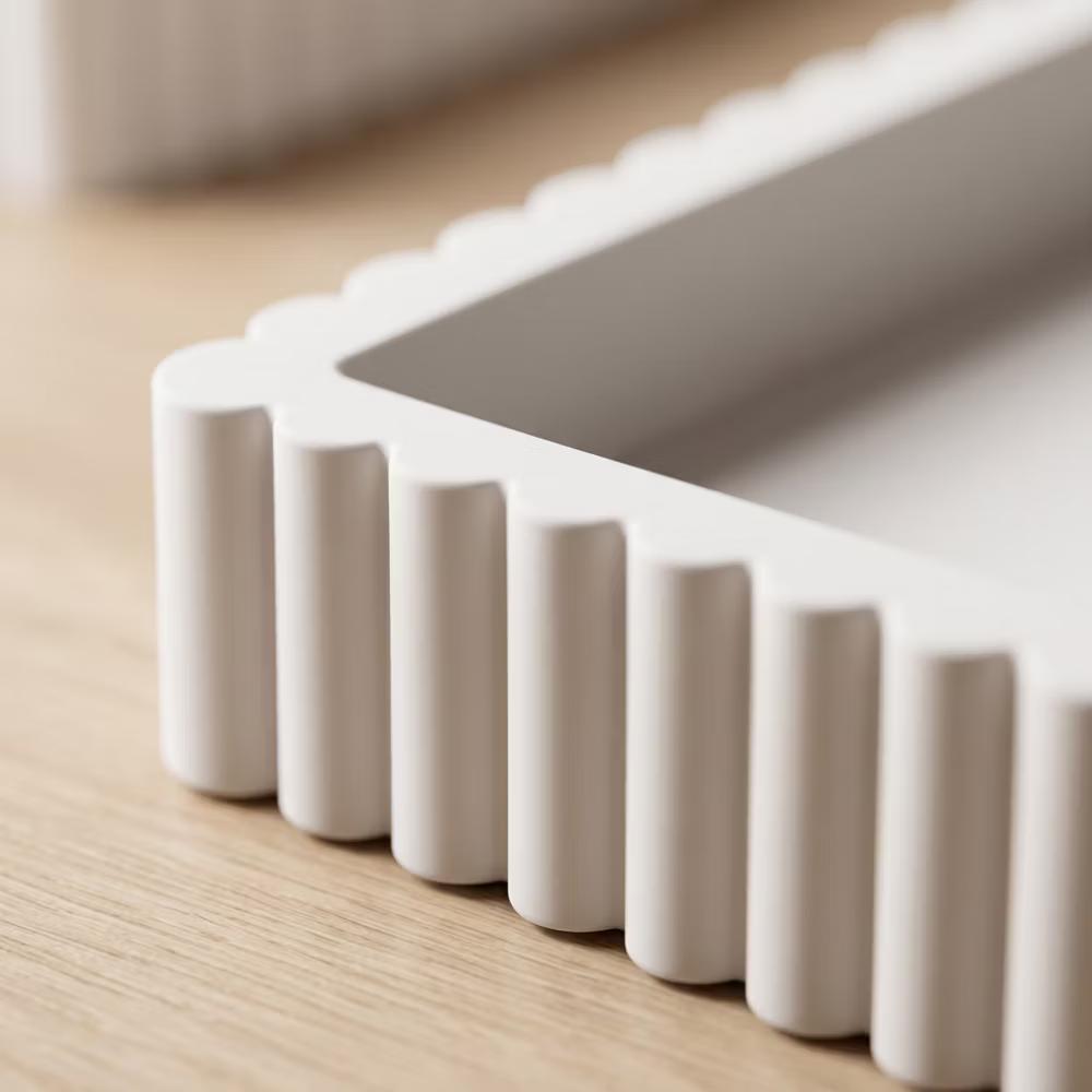 2Pc Round Silicone Vanity Tray Set Decorative Catchall Organizer for Bathroom Countertop Perfume White - Image 36