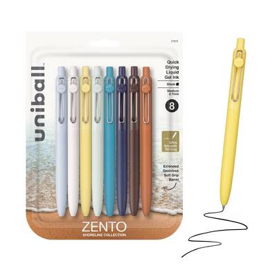 uniball Zento Retractable Liquid Gel Pens, 0.7mm Medium Point, Black Ink, Shoreline Barrel Colors, 8ct – Smooth, Quick-Drying Gel Ink - Image 7