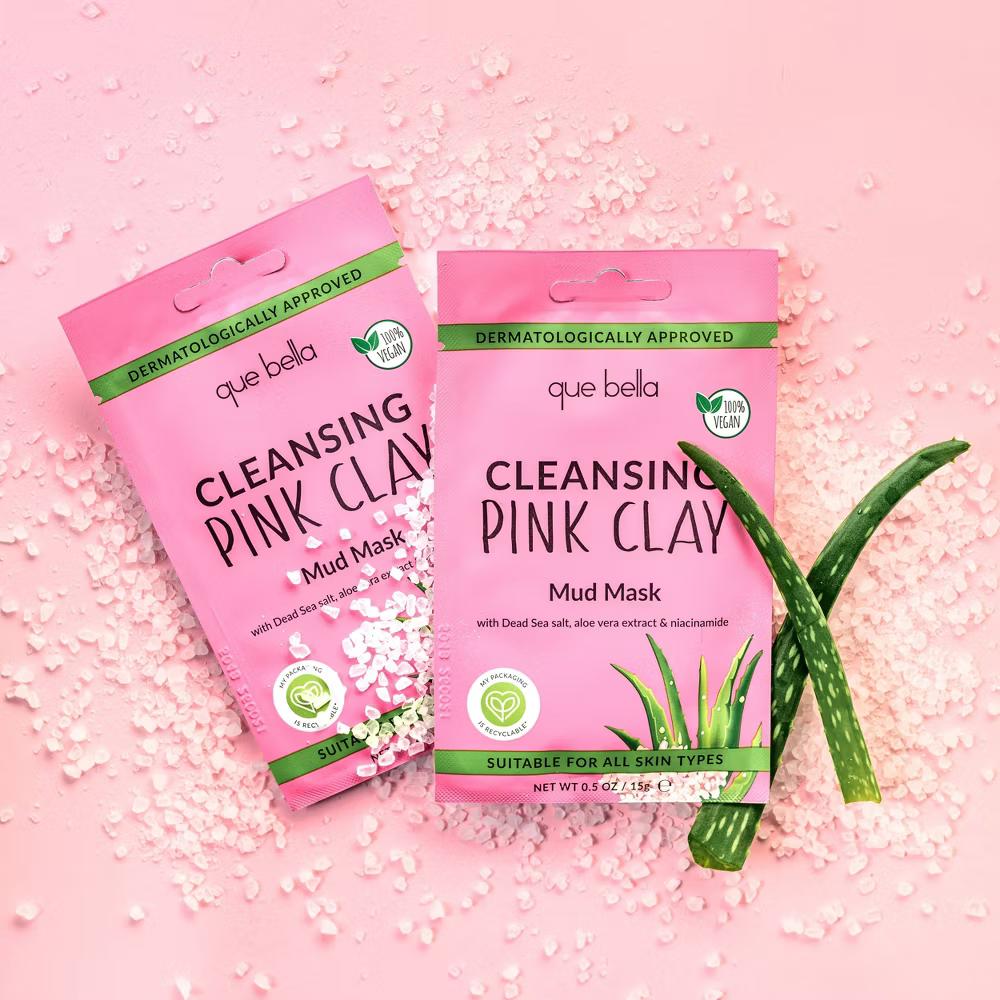 Que Bella Cleansing Pink Clay Mud Mask - 0.5oz - Image 8
