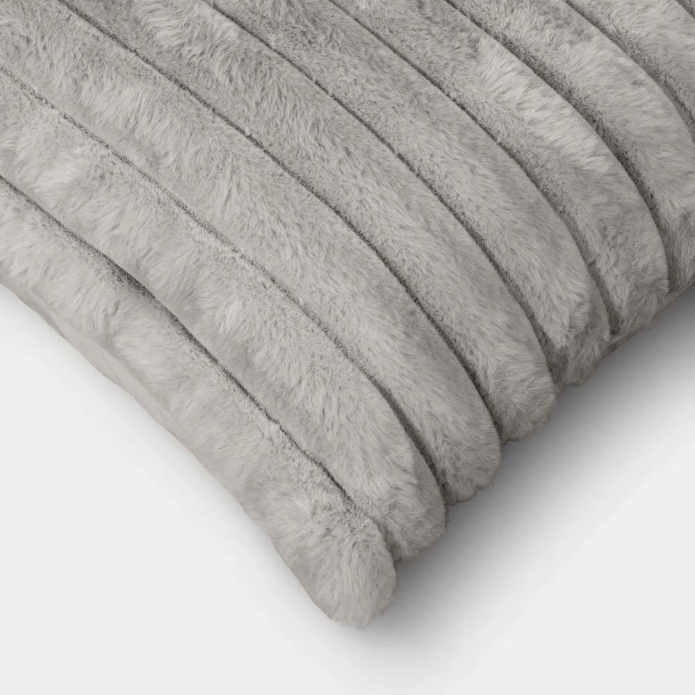2pk Ribbed Faux Fur Toss Pillows - Image 8