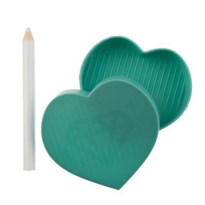 Crystal Lane DIY Teal Heart Plastic Rhinestone Bead Sorting Tray with Pickup Stick - Image 2