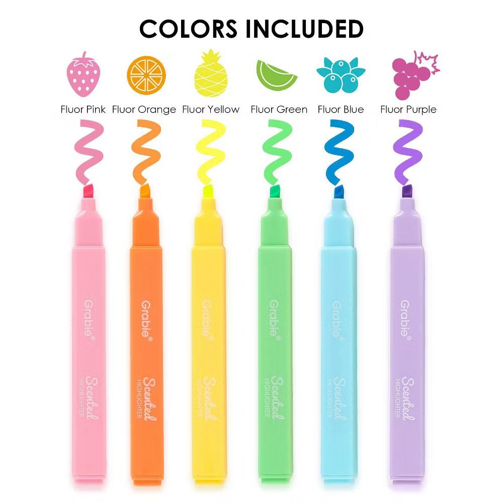 Grabie 6ct Scented Felt Tip Highlighter Set