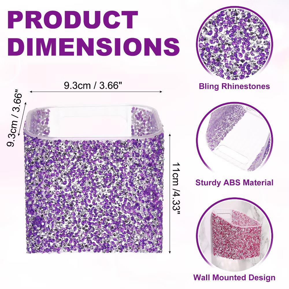 Rhinestone ABS Home Pencil Nail Art Tool Makeup Brush Holder - Image 19