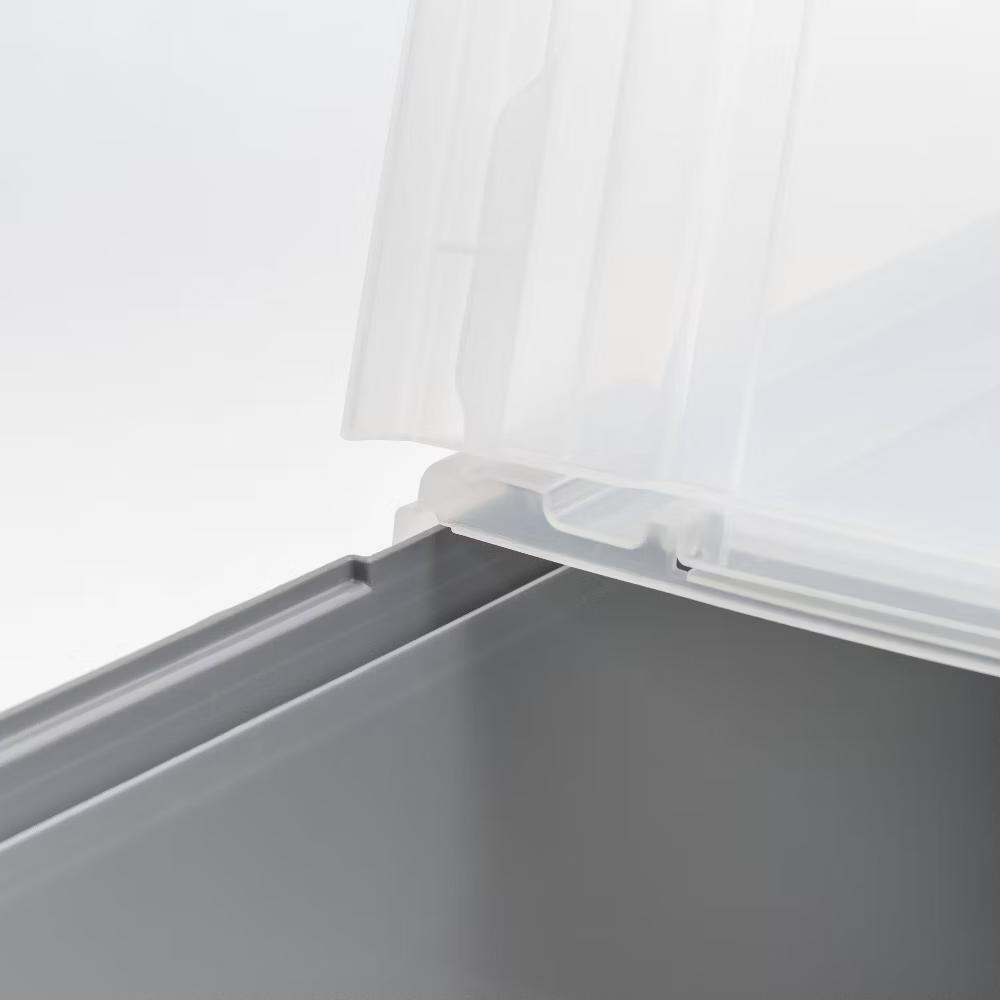 22''x13''x10'' 4pc Split Lid Plastic Storage Bins File Boxes Gray - Image 3