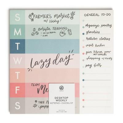 10''x10'' Weekly Combination Pad - Coral Chic: Weekly To Do List, Office Supplies, Notepad, 52 Sheets - Image 3
