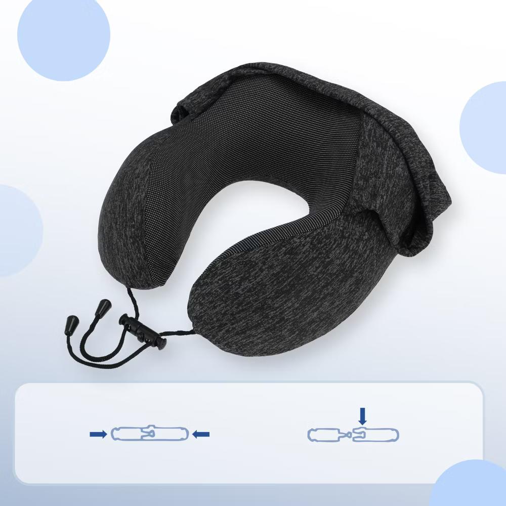 Travel Neck Pillow with Extra Large Hood 1 Set - Image 9