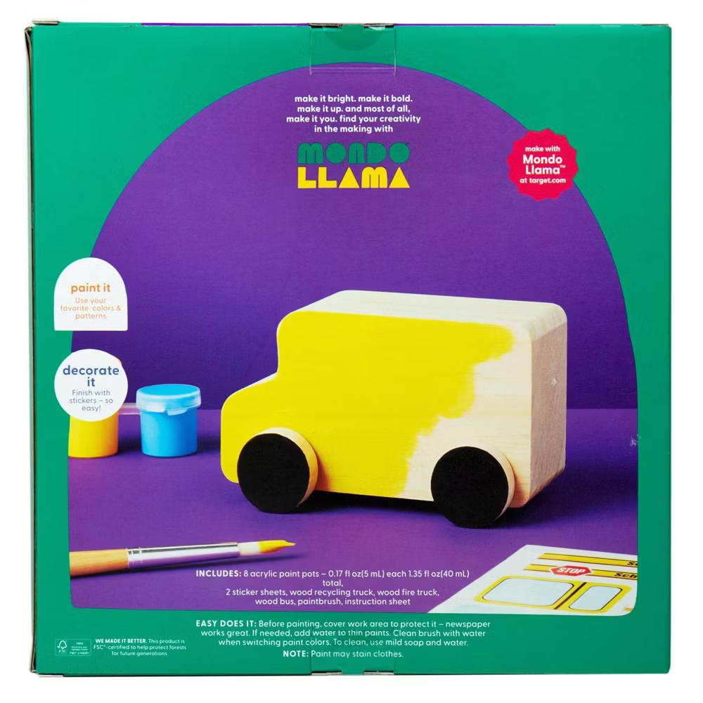 Paint-Your-Own Wooden Vehicles - DIY Art Kit with Stickers & Acrylic Paint for Kids 4 - Image 6