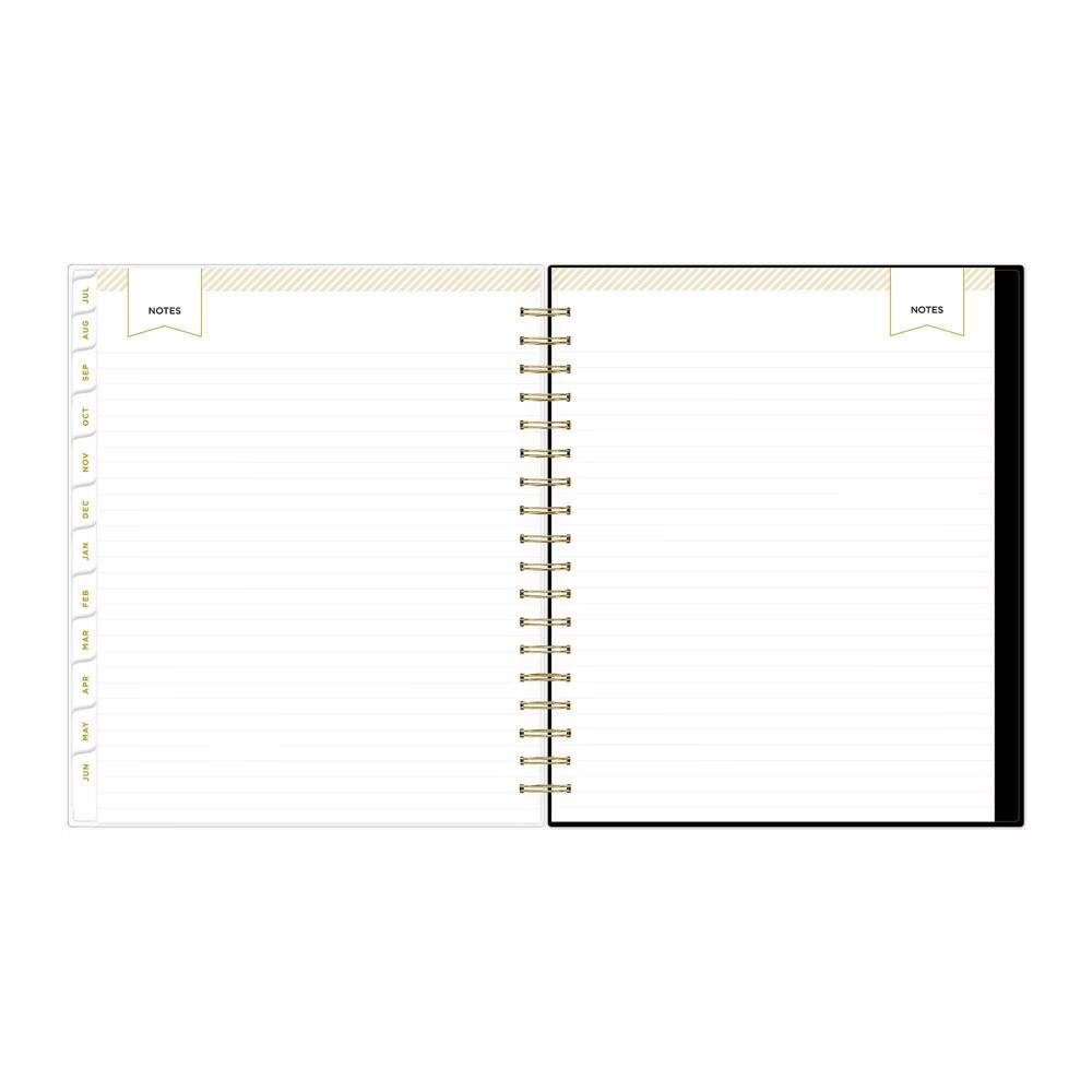 Day Designer 8"x10" AY 2026-2027 Planner Rugby Stripe Black Frosted 27 Daily/Monthly Safety Wirebound - Image 4