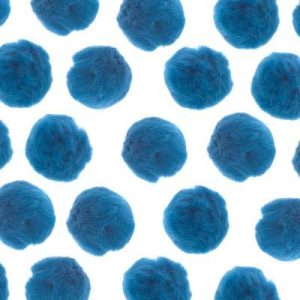 1in Blue Pom Poms for Crafts DIY Art Creative, 100pcs