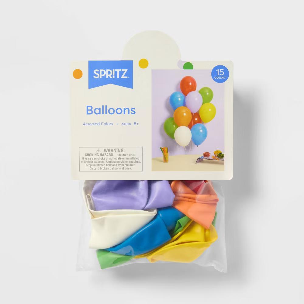 15ct Latex Party Balloons Color Mix - Image 2