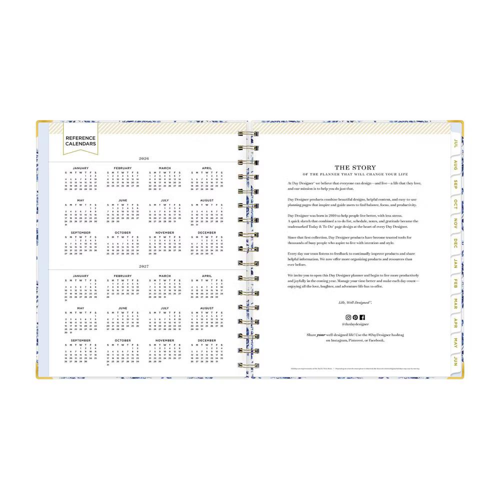 Day Designer 7"x9" 2026-2027 Planner Fleurie Blue Matte Laminated Weekly/Monthly Safety Wirebound - Image 11