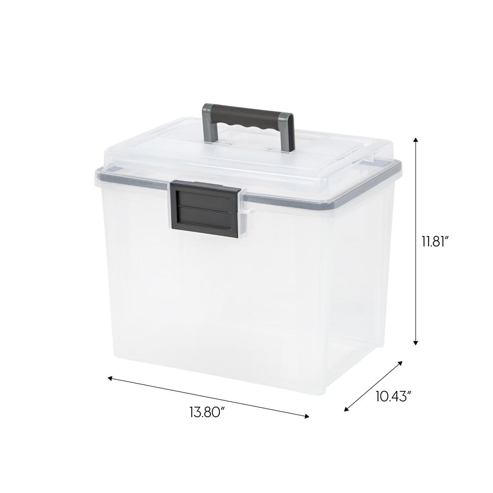 USA Portable Letter Size File Box with Handle for Hanging Folders - Image 14