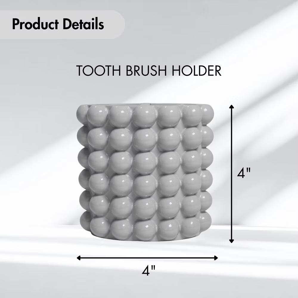 Better Trends Nova Bathroom Accessories Collection Toothbrush Holder 100% Resin with Bubble Pattern for Vanity Decor & Countertop - Image 15