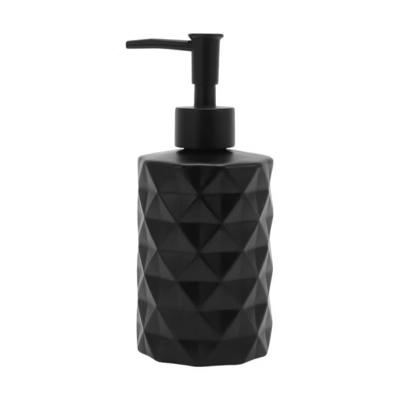 Round Bottom Diamond Pattern Soap Dispenser 13.53oz Black 1 Pc