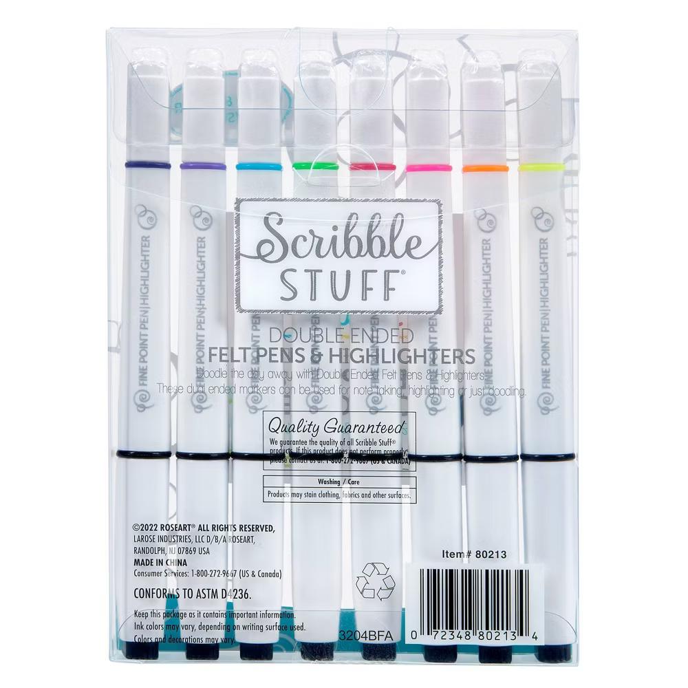 Scribble Stuff 8ct Doubled Ended Highlighter Marker/Fine Tip Pen - Image 5