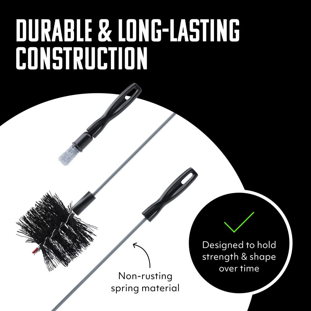 BRUSHTECH 10-Foot Pellet Stove Cleaning Brush Kit Non-Kinking Spring Brush for 3-Inch Vent Pipes with Bonus Steel Ash Brush - Image 2
