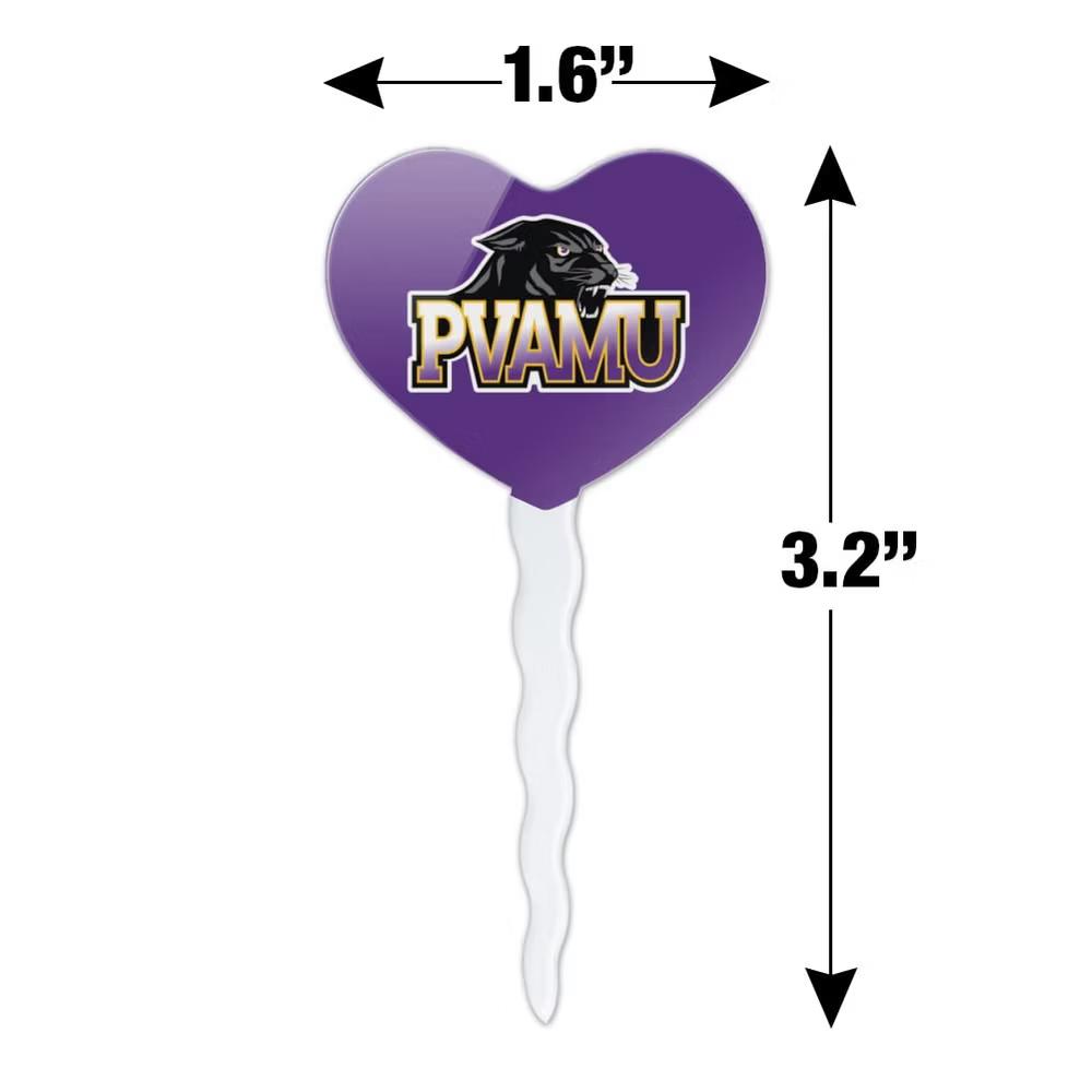 Prairie View A&M Primary Logo Heart Love Cupcake Picks Toppers Decoration Set of 6 - Image 3