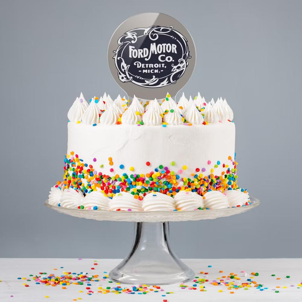 Ford Motor Company Vintage Logo Acrylic Cake Topper - Image 2