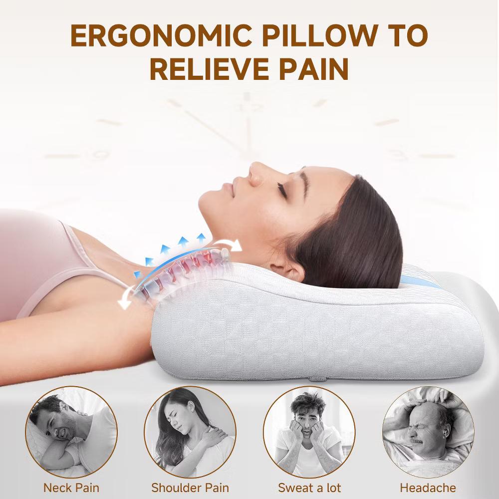 Neck Pillow Memory Foam Contour Pillow for Pain Relief Cervical Pillow for Sleeping, Ergonomic Pillow for Side Back Stomach Sleeper - Image 3