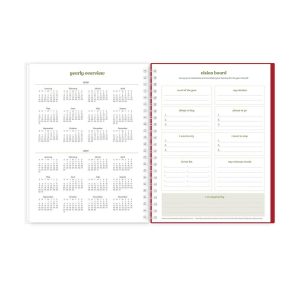 Day Designer 6"x8" 2026-2027 Weekly/Monthly Lila Planner Painted Gingham Red Smooth Frosted Wirebound