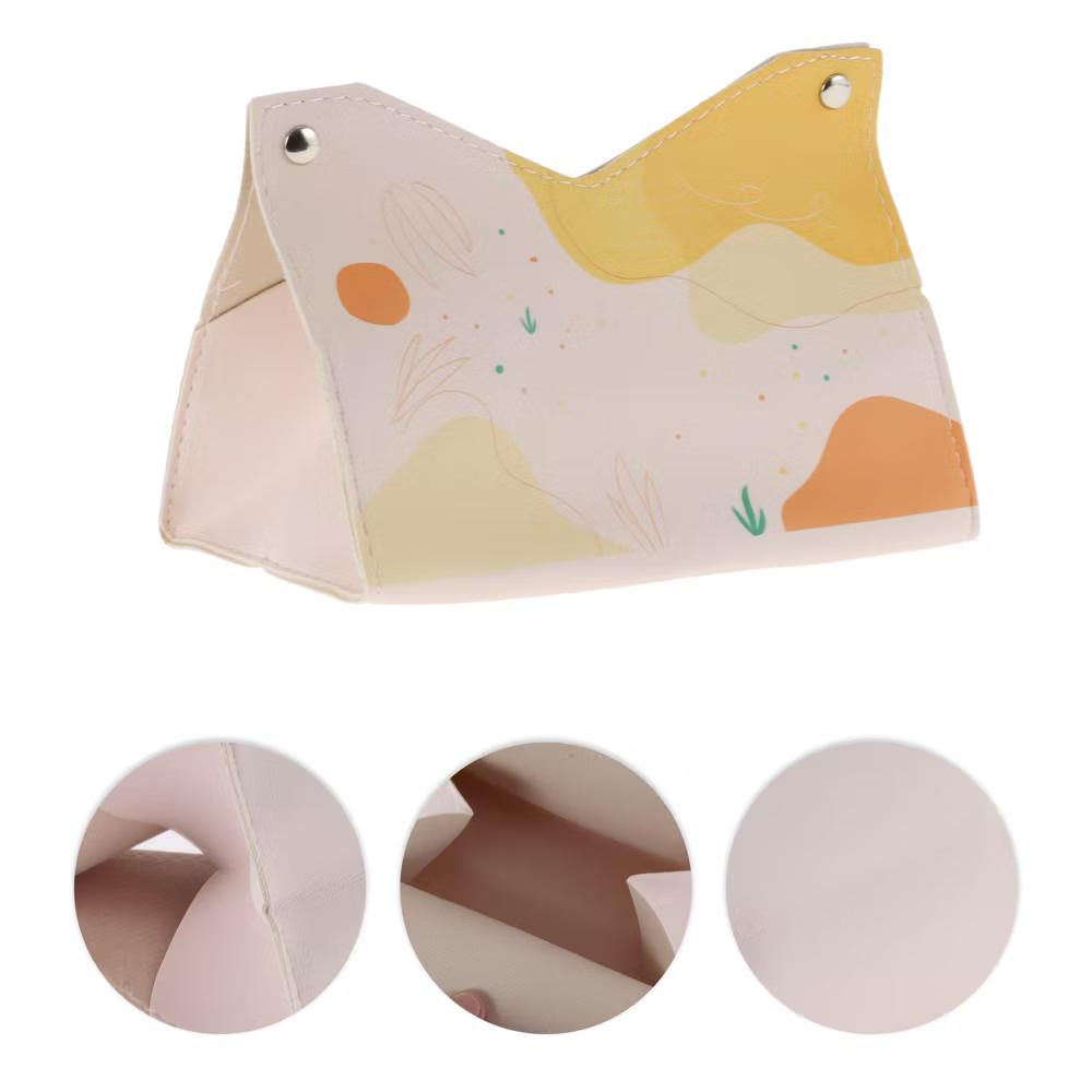Flower Pattern Tissue Box Cover Orange 1 Pc - Image 3