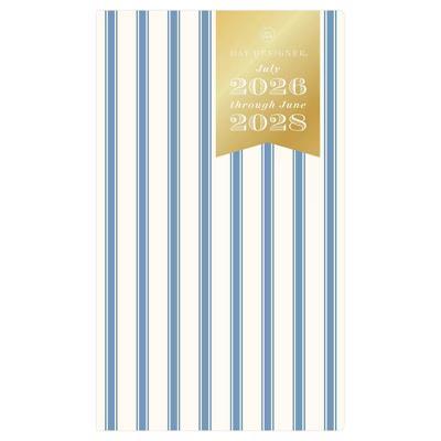 Day Designer 3.625"x6.125" 2026-2027 Planner Cabana Stripe Blue Matte Laminated Monthly 24 Months Stapled - Image 6
