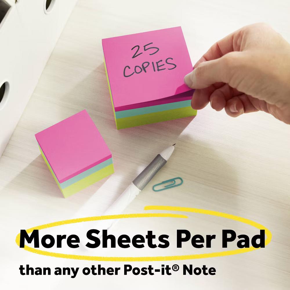 3" 3" Notes Cube 400 Sheets/Cube - Pink Wave: Multicolor Sticky Notes, Uncoated Paper, Art & Design Theme - Image 7