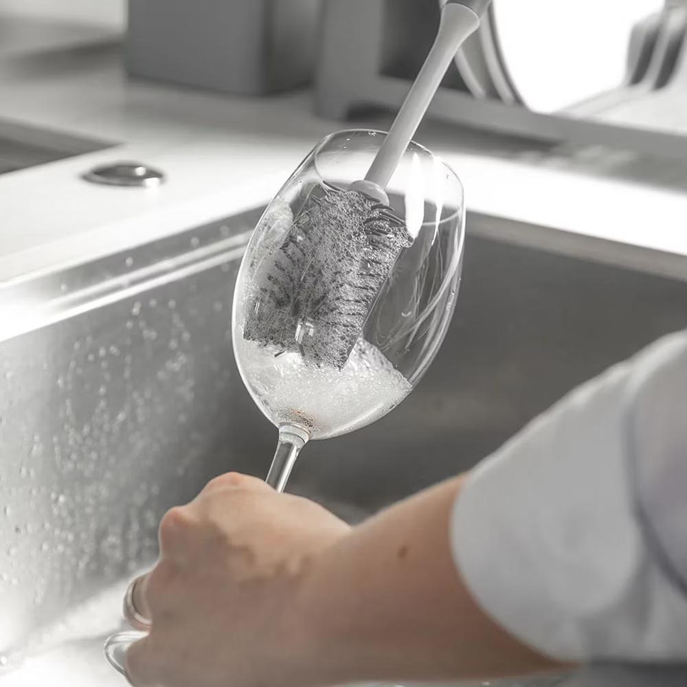 OU Bottle & Glass Brush – Ergonomic, Flexible Bristles for Scratch-Free, Deep Cleaning of Cups, Bottles & Glasses - Image 4