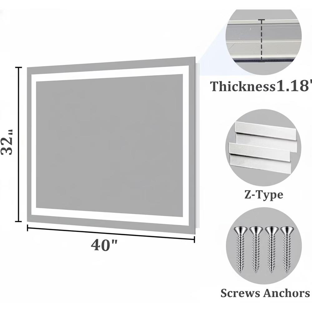 New England Stories Anti-Fog LED Bathroom Mirror with Dual Front & Backlit Lights - Image 9