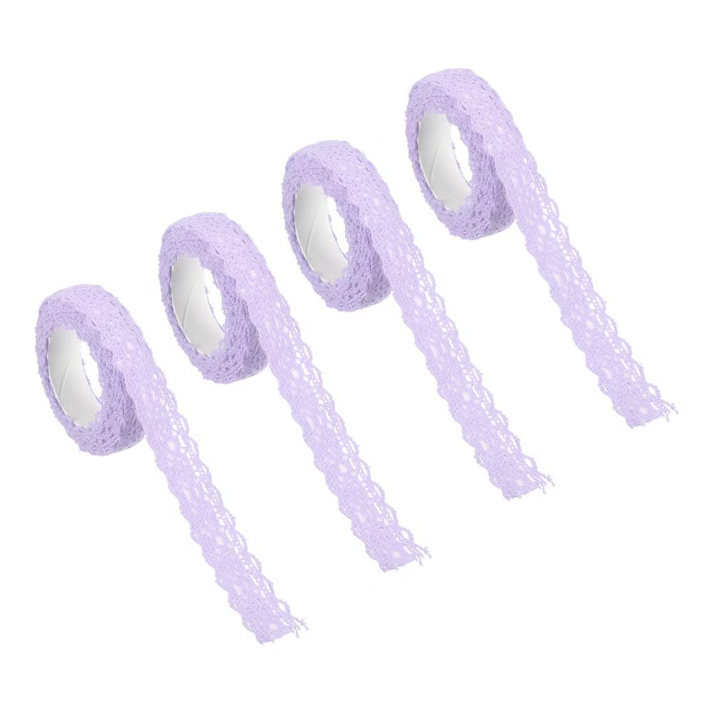 Cotton Self-Adhesive DIY Craft Decorative Lace Ribbon Tapes 0.7" 2 Yards 4 Pcs - Image 18