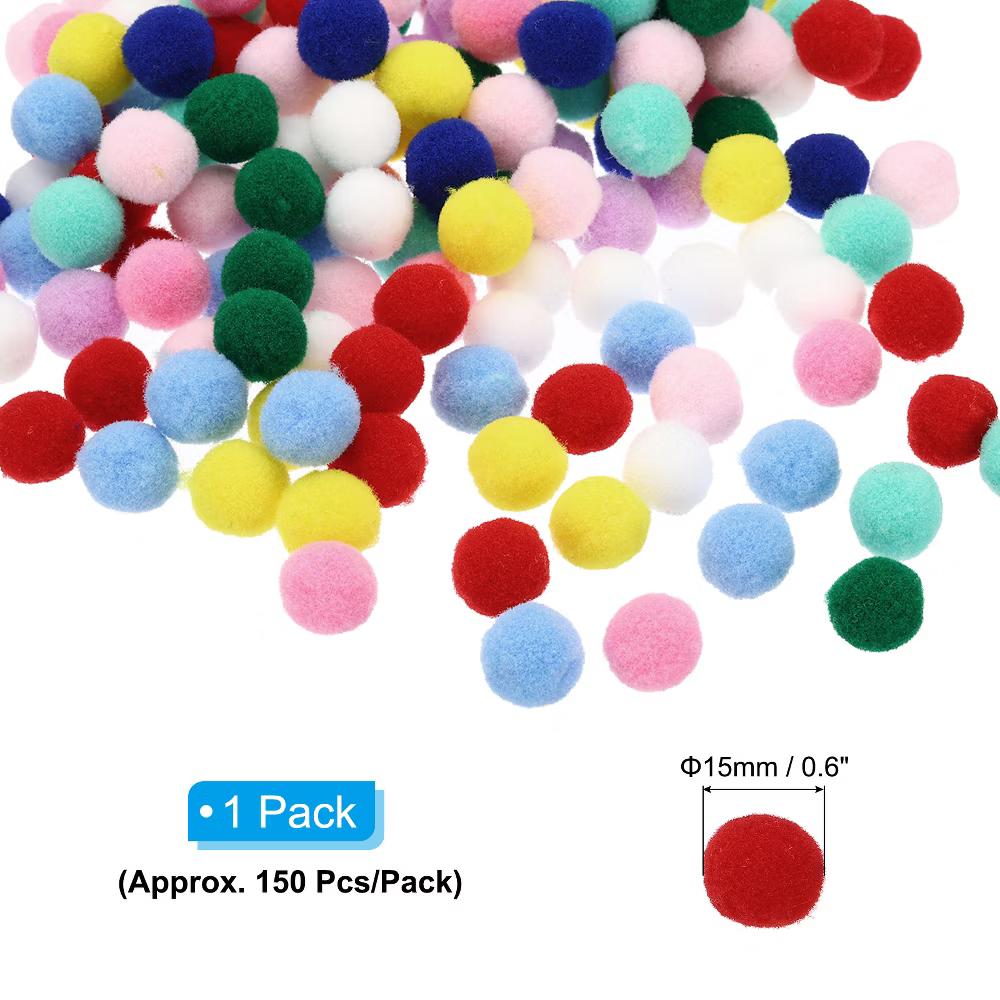 Creative DIY Craft Decoration High Elastic Supplies Pom Poms 0.6" - Image 2