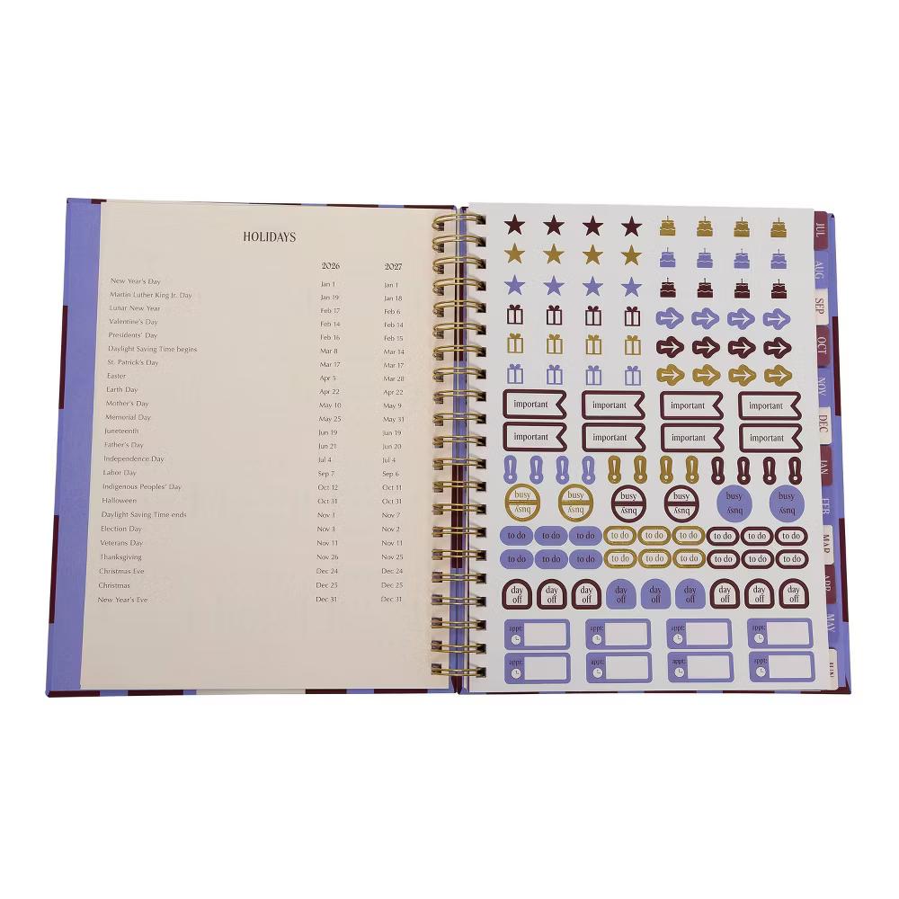 Pearhead 9.5"x11" 2026–2027 Weekly/Monthly Academic Planner with Stickers Purple/Maroon - Image 6
