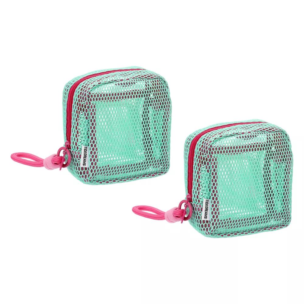 Mesh Travel Toiletry Organizing Zipper Mini Makeup Bag with Strap 4.7" - Image 24