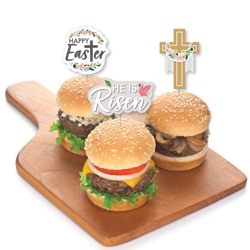 Religious Easter - Dessert Cupcake Toppers - Christian Holiday Party Clear Treat Picks - Set of 24 - Image 5