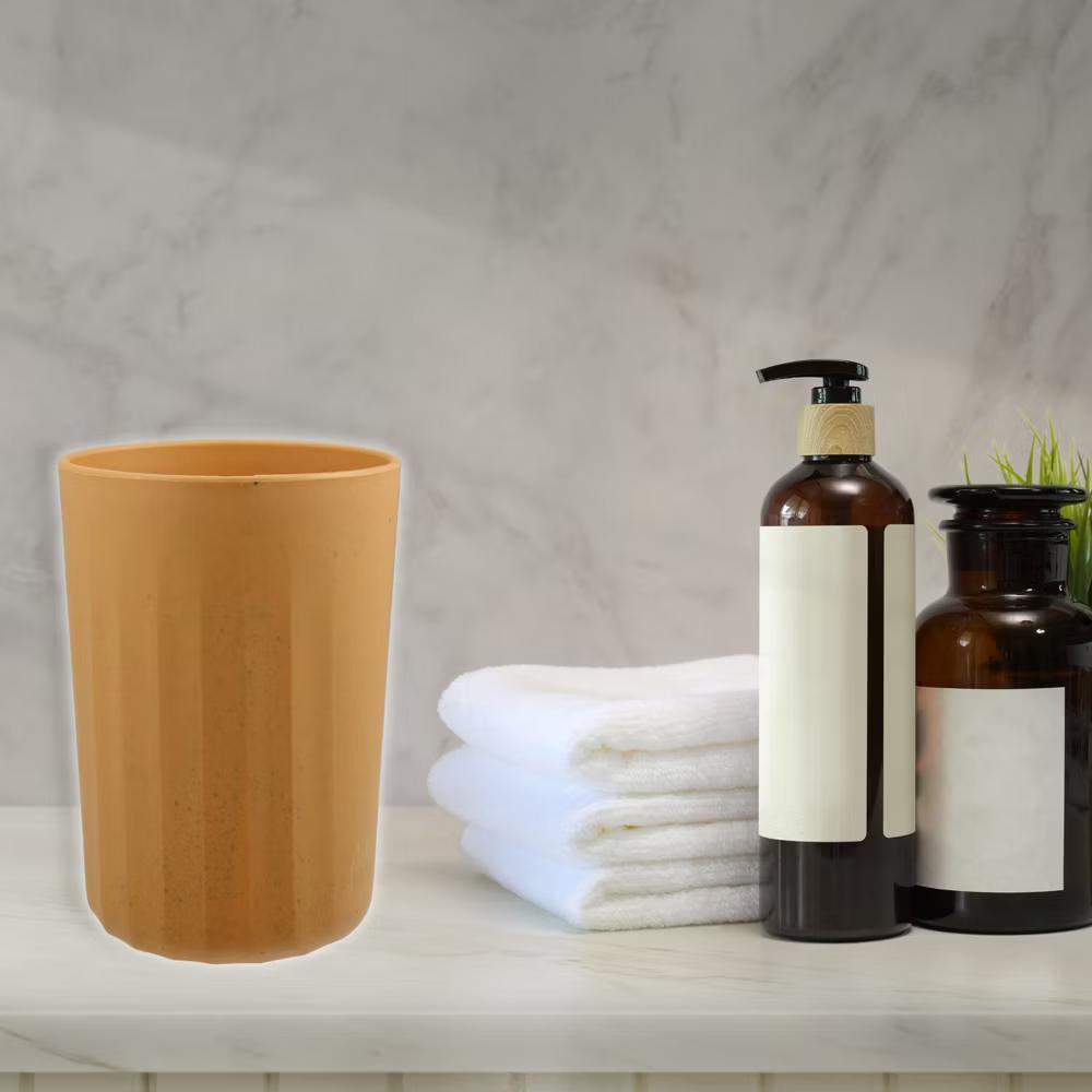 Bathroom Tumbler with Smooth Lines Wheat Straw Cup for Bathroom for Toothpaste 4.09''x2.80'' 1Pc - Image 43