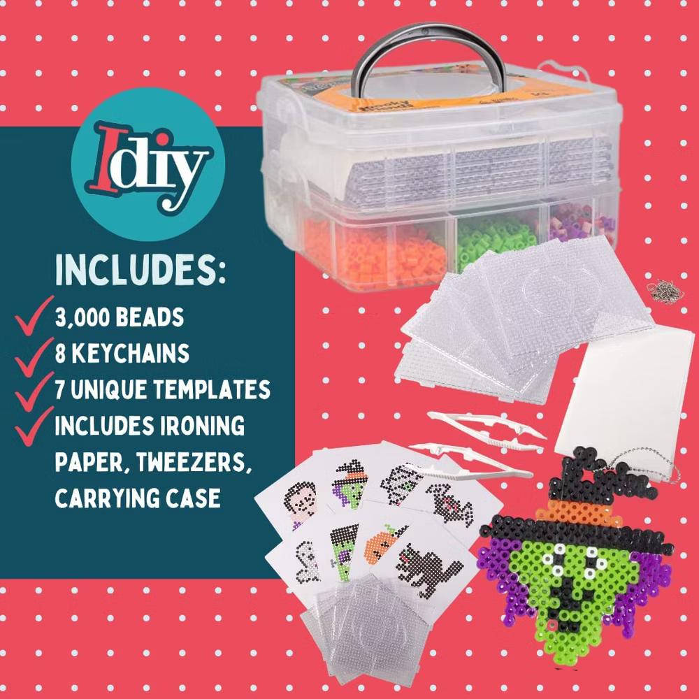 3000 Pc Monster Fuse Bead Kit w 8 Keychains w Case- Ghost, Witch, Vampire - Ornaments & Decorations - Kids DIY Bulk Craft Toy Gift - Party Activity - Image 5