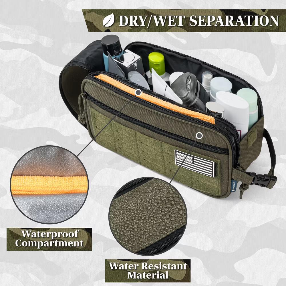 Tactical Toiletry Bag for Men, Hygiene Travel Bag, Military Dopp Kit, Water Resistant Molle Pouch, Shaving Grooming Organizer Case - Image 27