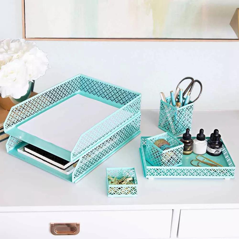 Blu Monaco 6 Piece Interlocking Desk Organizer Set - Image 5