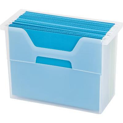 Medium Portable Desktop File Box with Open Top, Letter Size, Clear - Image 2