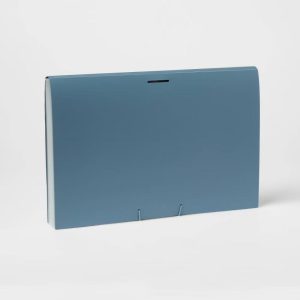 24 Pocket Expanding File Folder Legal Size Slate Blue