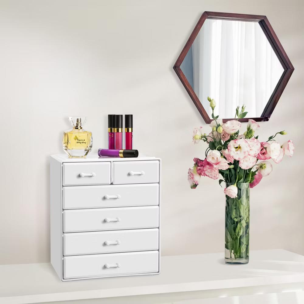 6 Drawer Makeup Organizer Case - Storage for Vanity, Bathroom, Dorm, Closet, and more -Large, 2 Small Drawers - Image 12