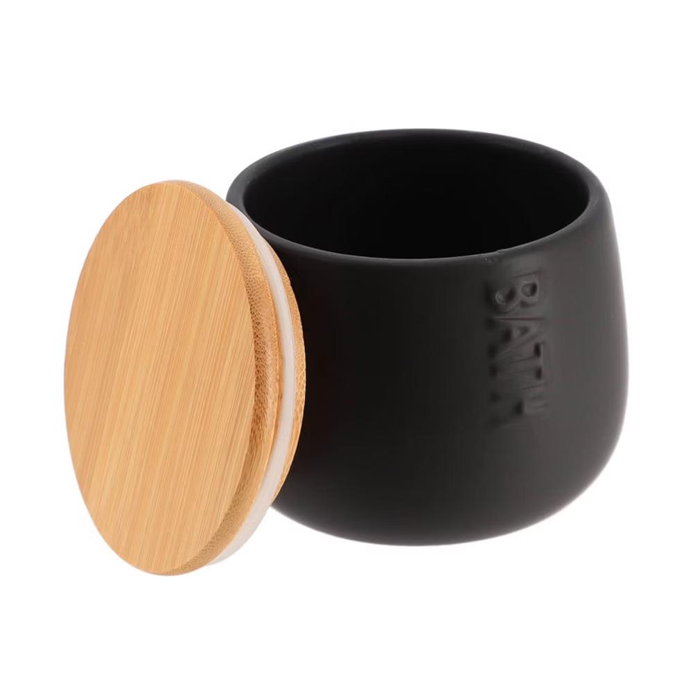 French Home Goods Dolomite Cotton Box with Bamboo Lid - Stylish Storage for Bathroom & Vanity - Image 3