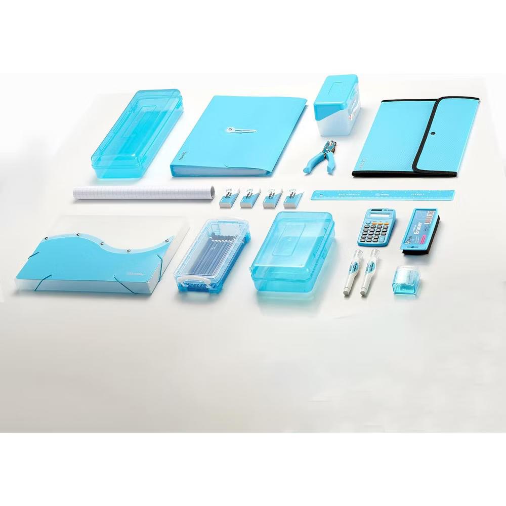 Large Capacity Double Deck Pencil Box - Plastic With 12 Compartments, Snap-Tight Lid, Hard Case Storage Organizer - Image 24