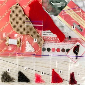 Crafts Bead embroidery kit on wood FLK-217