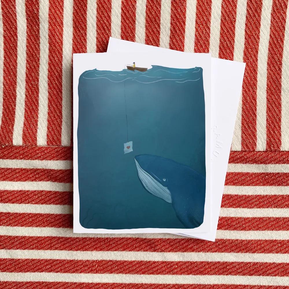 Whale Stickies 3" 3" 50-Sheet Sticky Notes (2-Pack) & Love Note Whale Greeting Card Combo by Ramus & Co - Image 2