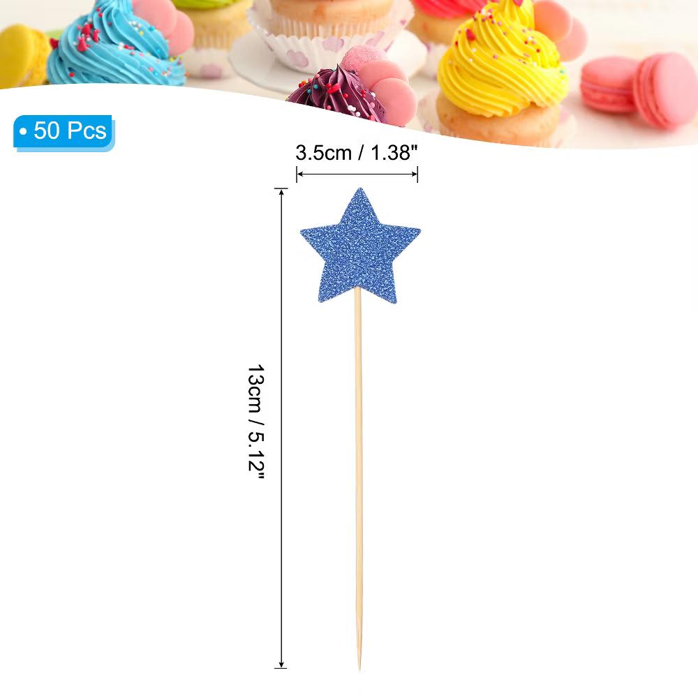 Birthday Party Supplies Little Star Cupcake Toppers 50 Pcs - Image 29