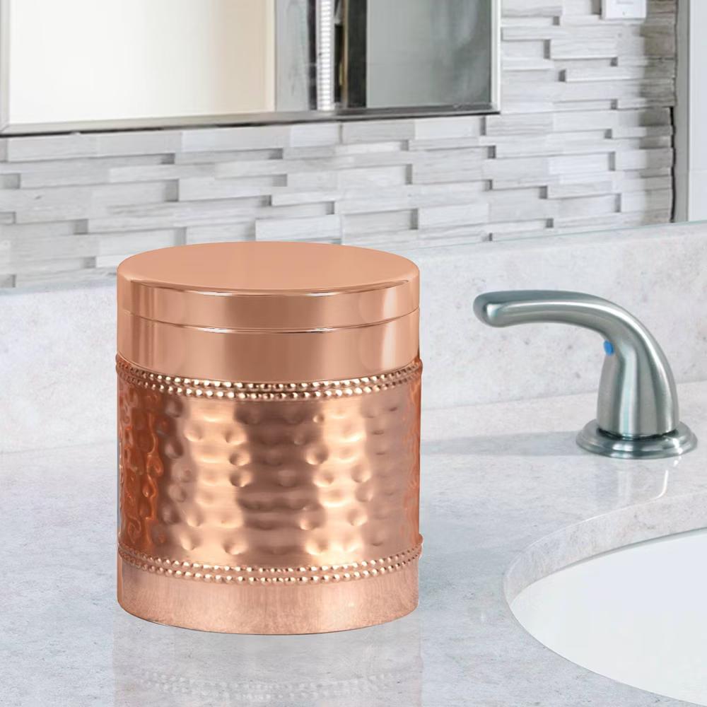 Stainless Steel Bathroom Vanity Countertop Storage Organizer Canister Jar Copper - Image 3
