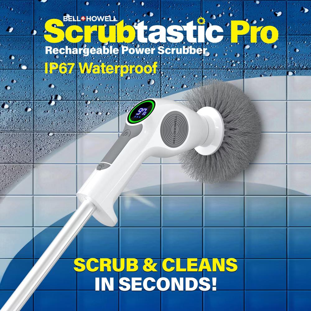 Scrubtastic Pro Spin Scrubber Electric Scrubber Rechargeable Power Scrubber Shower Tile Floor Grout Cleaner with LED Display - Image 11