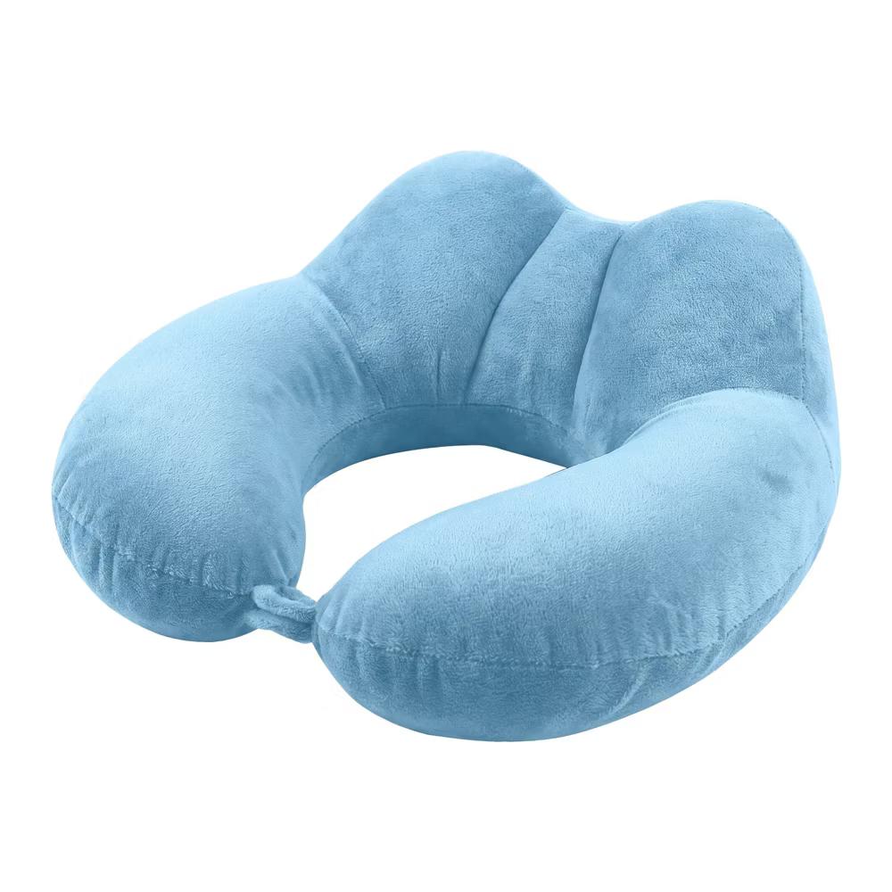 U‑Shape Memory Foam Travel Neck Pillow with Snap Closure Plush Cover 1Pc - Image 21